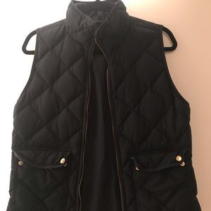 Jcrew Navy quilted vest with gold accents. Size S